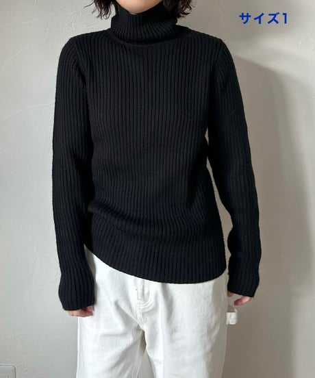 turtle neck rib knit