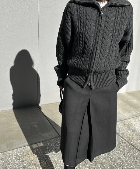 box pleats skirt gray