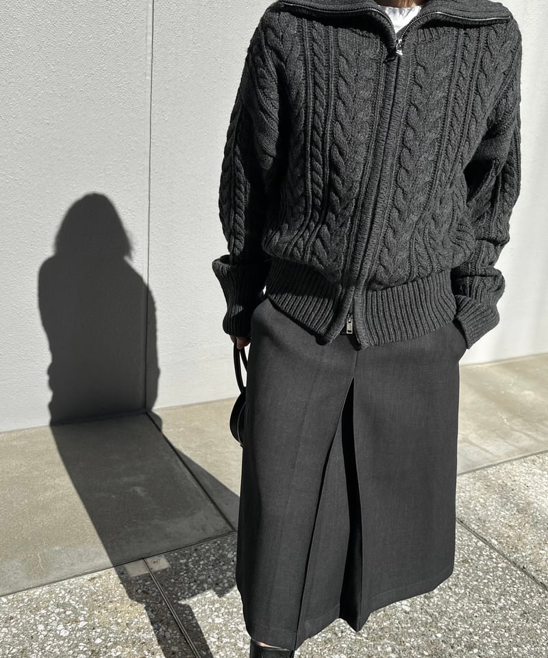 box pleats skirt gray | ok.soon