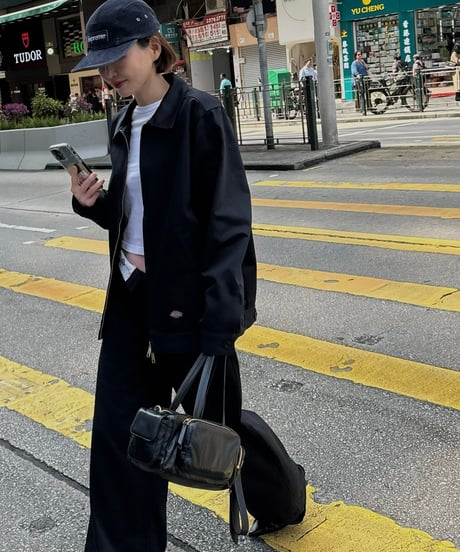 ok.soon×dickies wide chino pants (black)