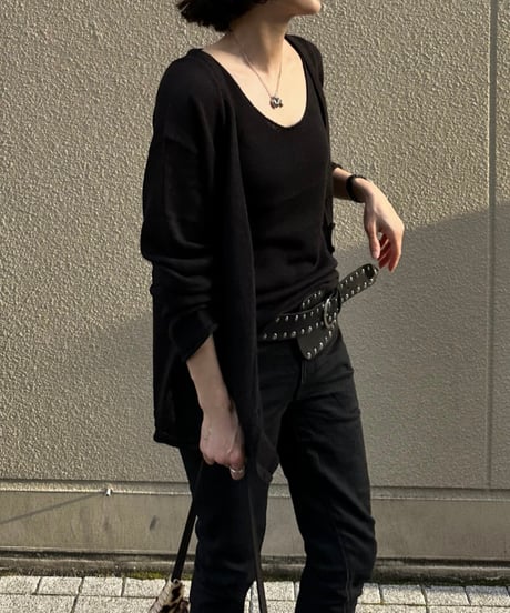 relax series linen blend cardigan & sleeveless knit