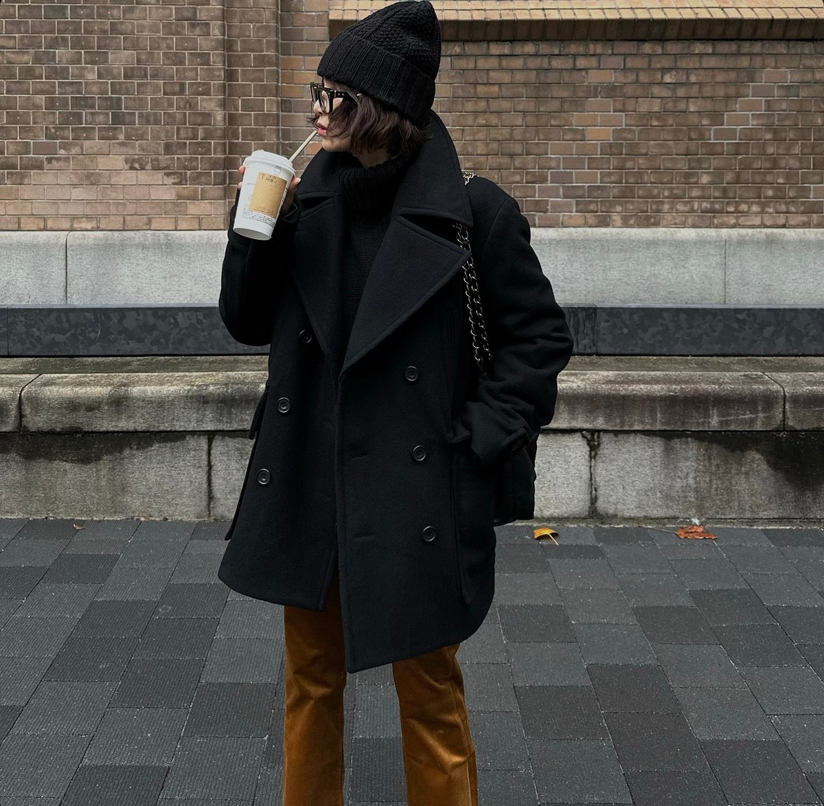 ok soon オクスンピーコート ブラック pea coat black | ok.soon