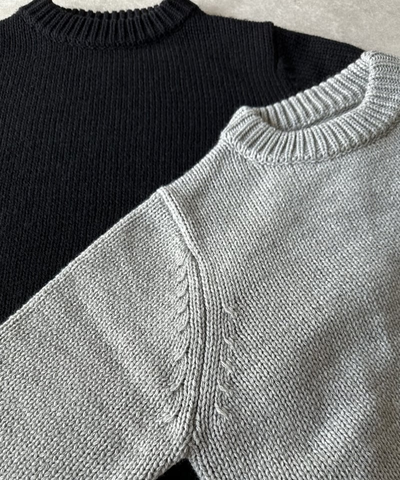 crew neck knit(black/gray) | ok.soon