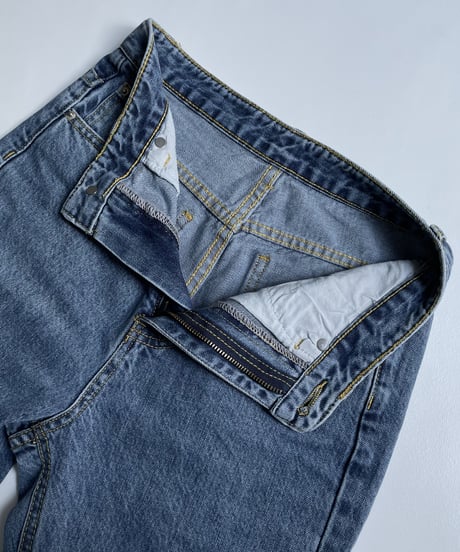 high waist tapered denim