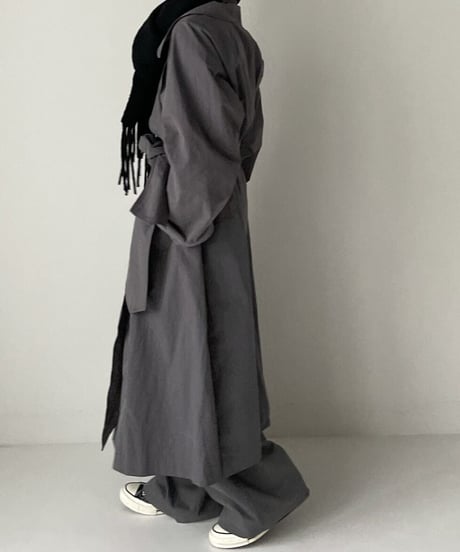 cotton nylon over coat gray