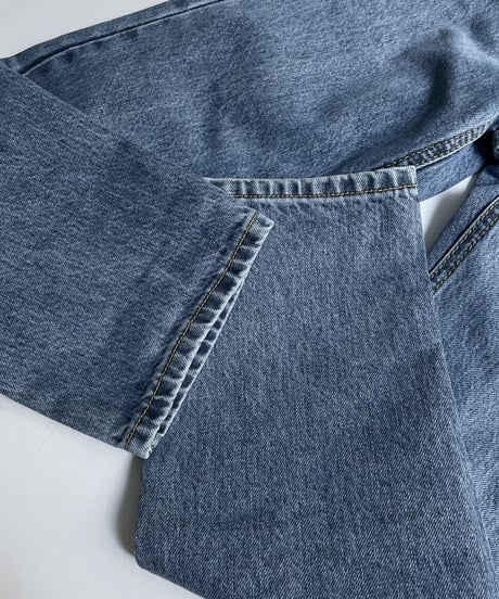 high waist tapered denim