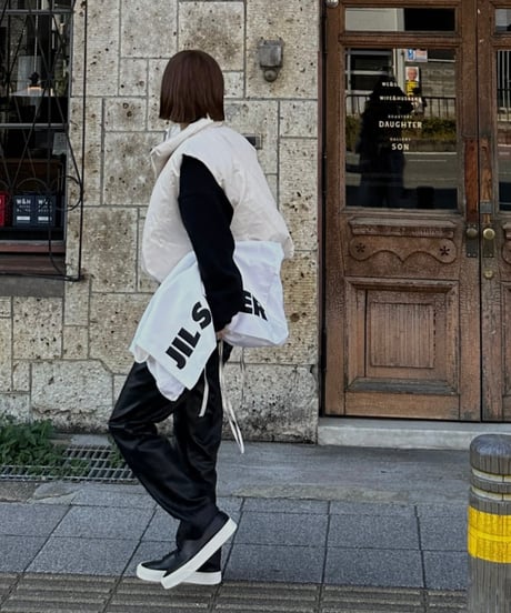 fake leather straight pants
