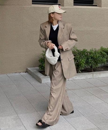 over size set up suit(gray/beige)