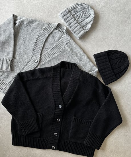 knit cardigan(gray/black)