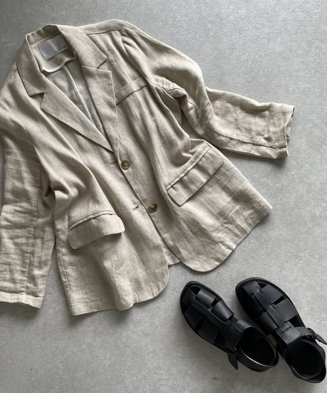 リネンヘリンボーンジャケット