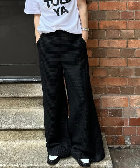 monotone tweed wide pants