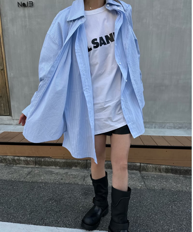 layered stripe shirt over size | ok.soon