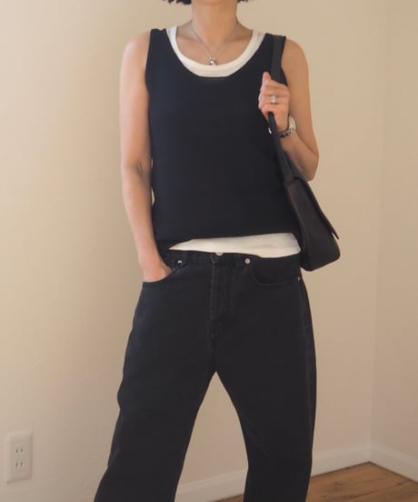 relax series linen blend cardigan & sleeveless knit