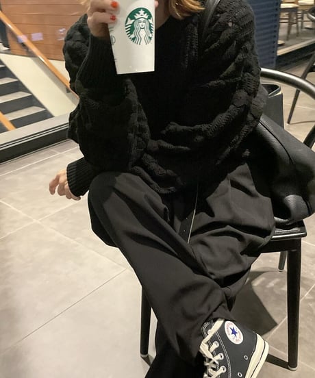 クロシェットニットblack