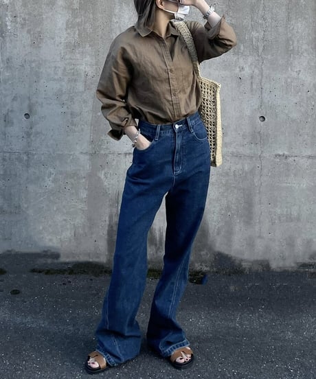 linen blend shirt brown