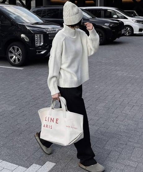 high neck knit(gray/black/offwhite)