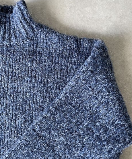 ハイネックミックスニットgray,blue