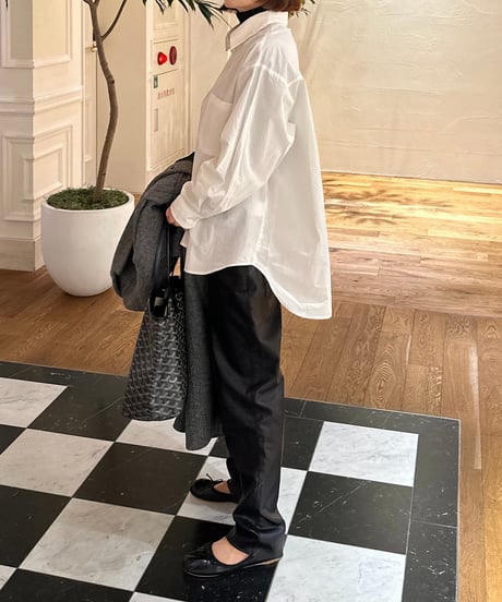 fake leather straight pants