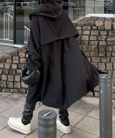 cotton hood coat (black)