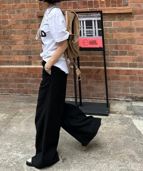 monotone tweed wide pants