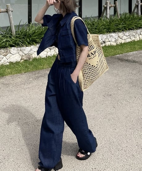 cropped denim set-up