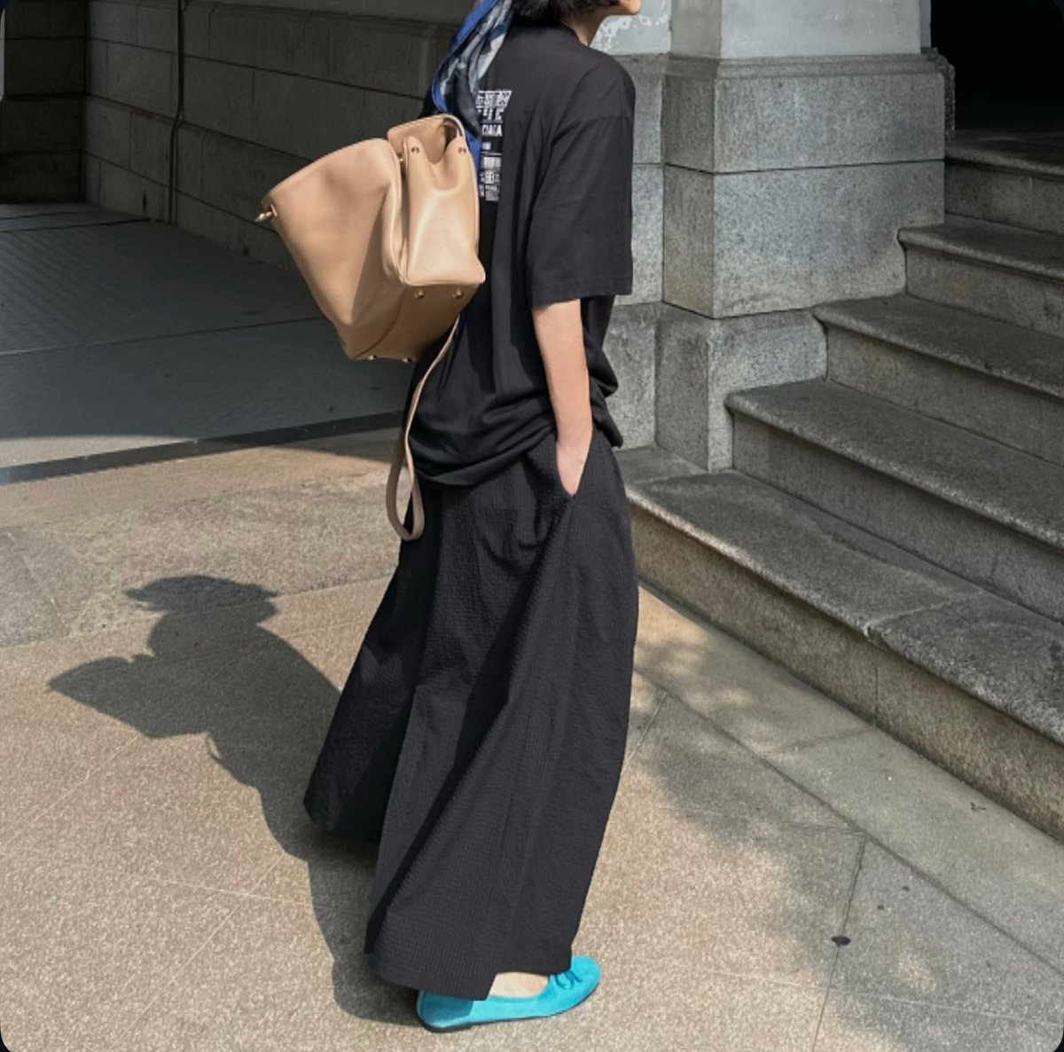 gingham check long skirt | ok.soon