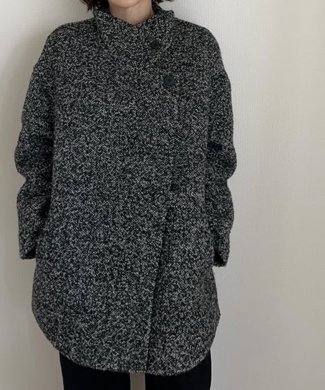 wool tweed half coat