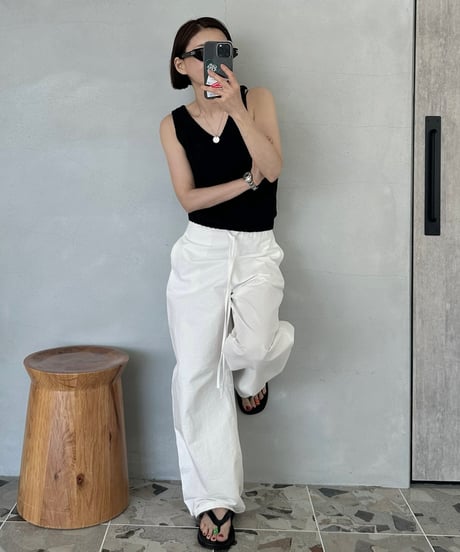 drawstring cotton pants white