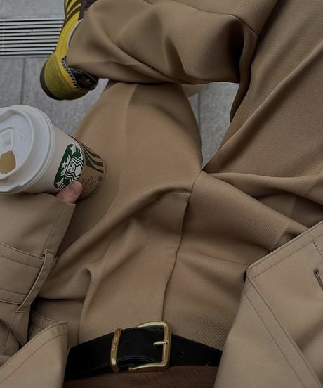 tailored slacks(black/camel)