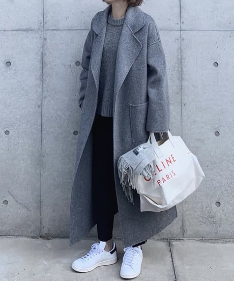 light melton coat(gray/black)