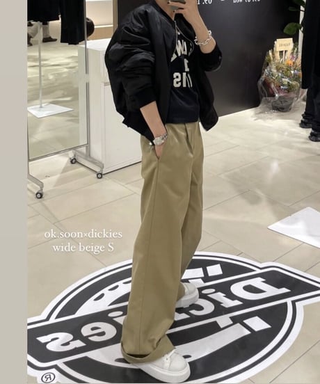 ok.soon×dickies wide chino pants