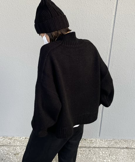 high neck knit(gray/black/offwhite)