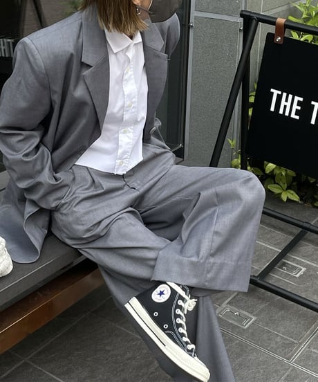 over size set up suit(gray/beige)