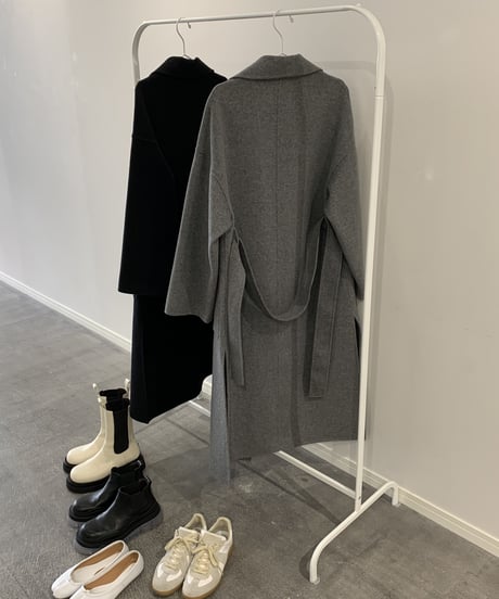 light melton coat(gray/black)