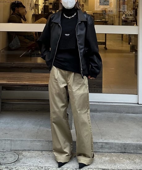 fake leather blouson