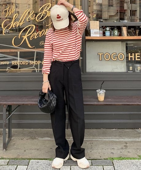 high-waist wool like slacks