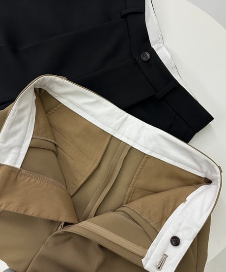 tailored slacks(black/camel)