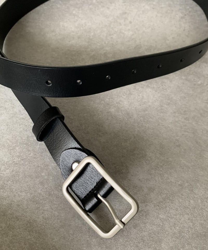 ok.soon スタッズ付き黒レザーベルト 保存袋付き leather like belt (black) | ok.soon