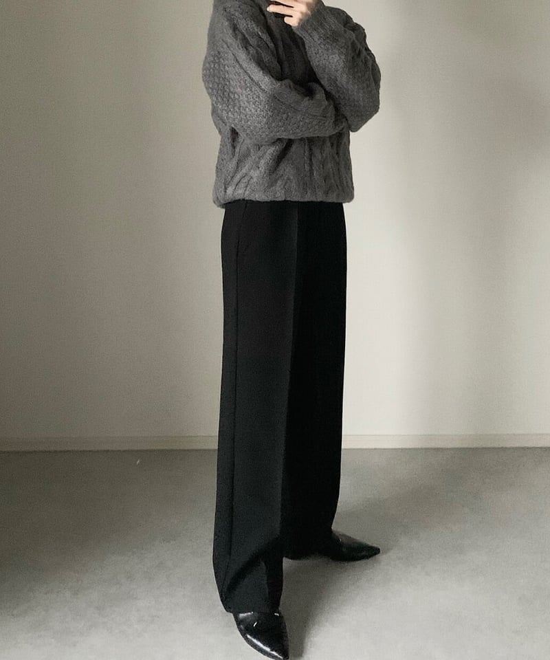 パンツ oksoon high-waist wool like slacks high-waist wool like slacks | ok.soon