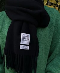 wool blend crew neck  knit(green/black)