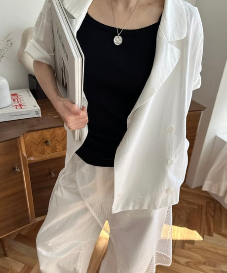 cotton linen half sleeve jacket