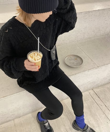 クロシェットニットblack