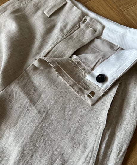 linen vest&slacks setup ecru