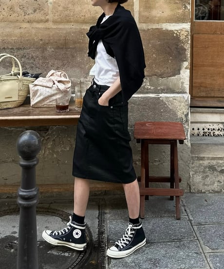 ok.soon×piccadilly COATING DENIM MIDDLE SKIRT