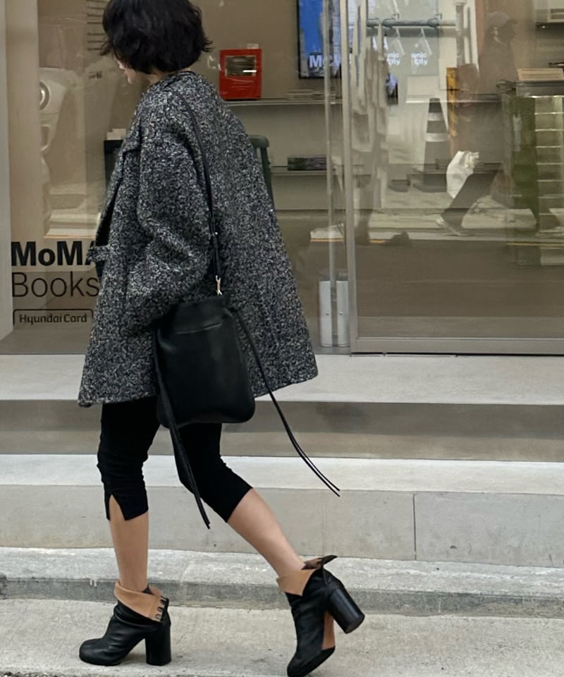 wool tweed half coat | ok.soon