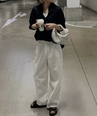 ワイドタックパンツ white(レギュラー,ロングレングス)