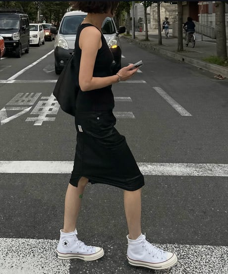 ok.soon×piccadilly COATING DENIM MIDDLE SKIRT