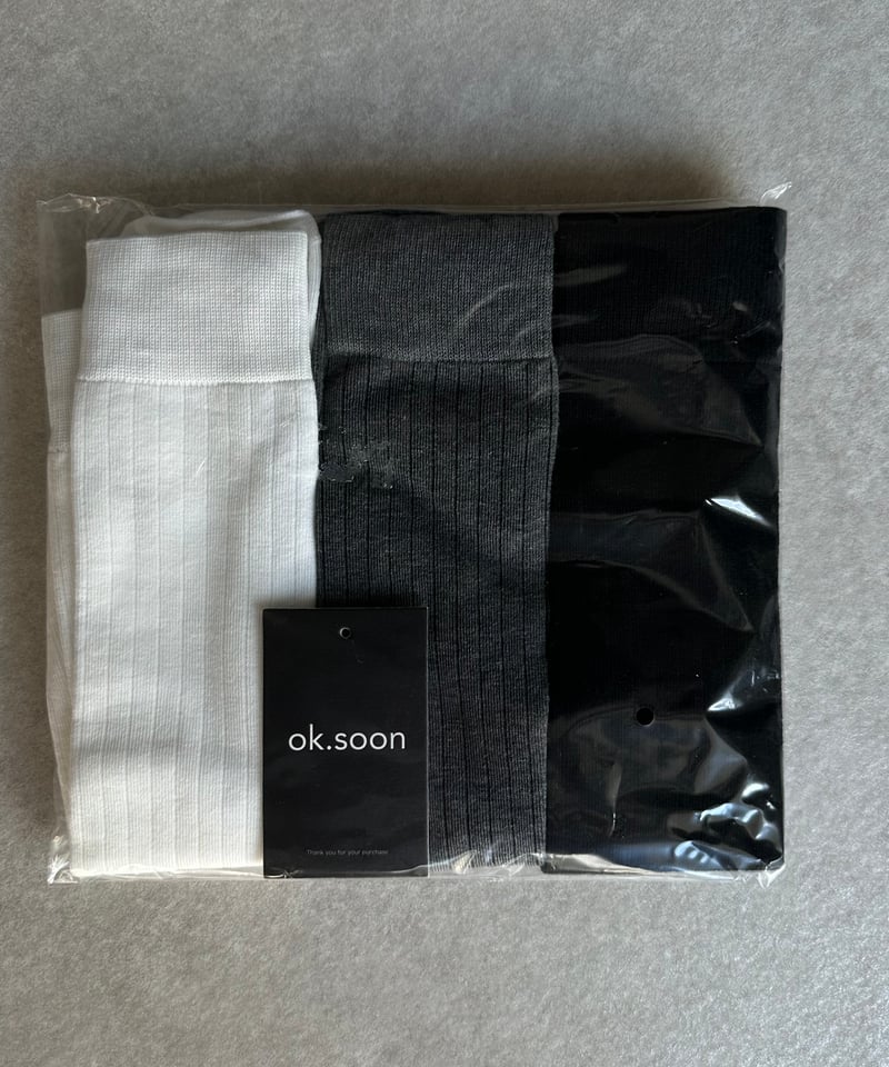 3pack lib socks(black/gray/white) | ok.soon