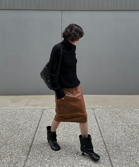 turtle neck rib knit