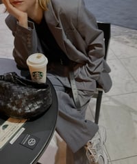 over size set up suit(gray/beige)